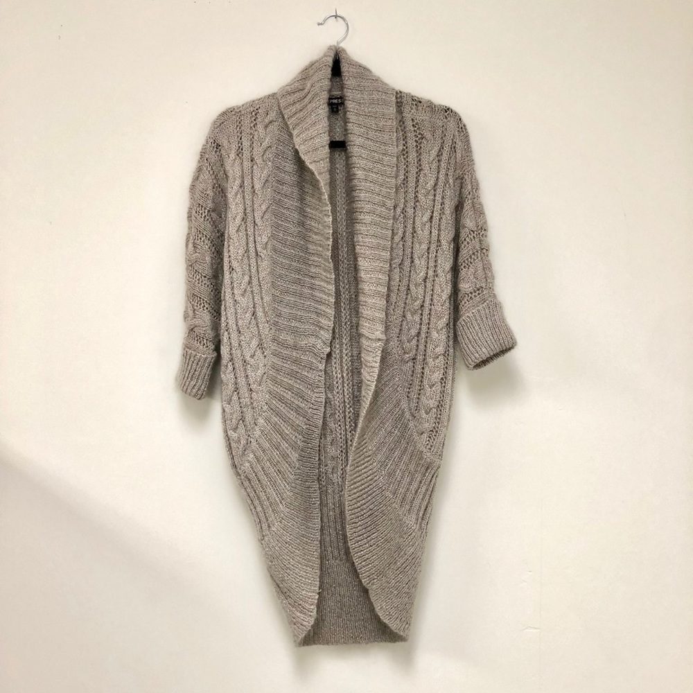 Express gray metallic oversized sweater